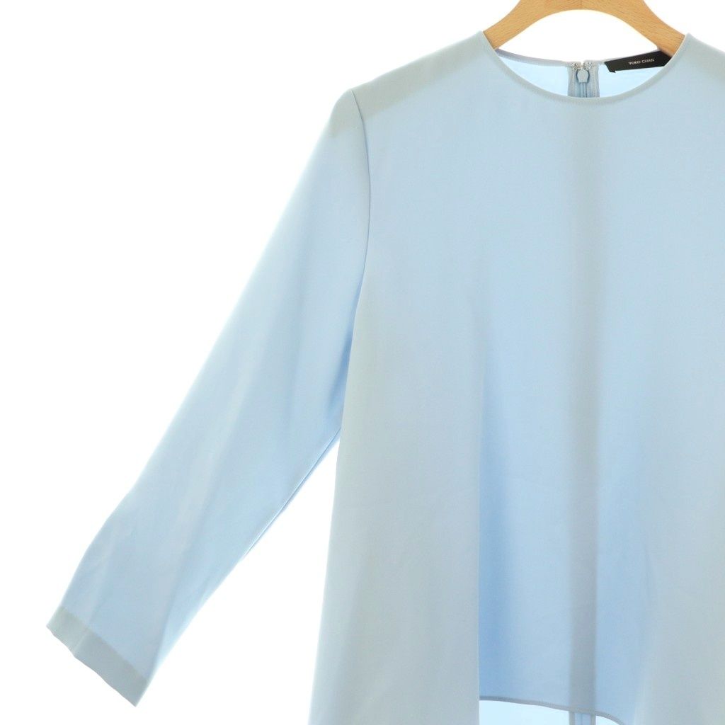 ヨーコチャン YOKO CHAN 23年 フレアポイントヘムブラウス 長袖 プル