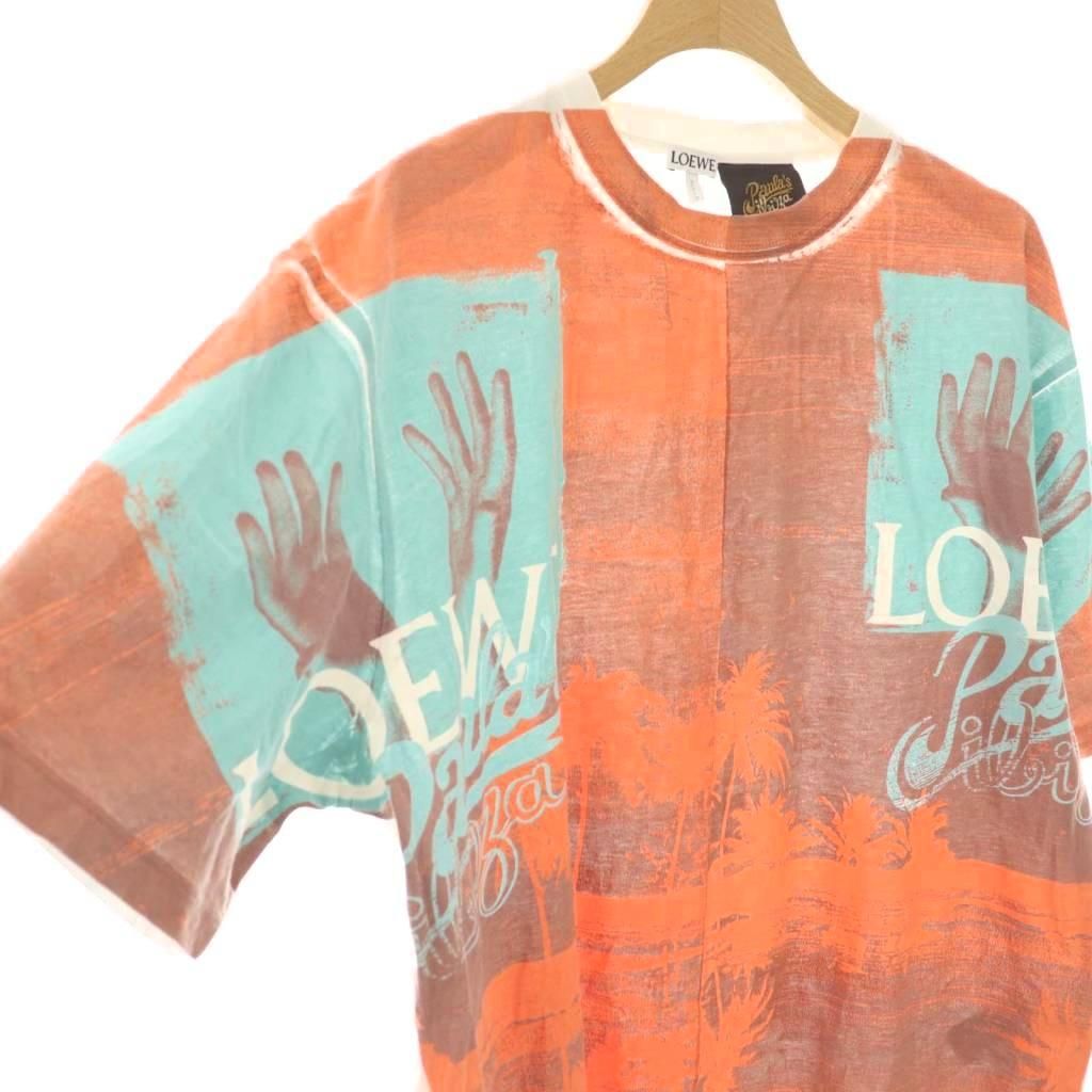 LOEWE Pawla's ibiza オーバーサイズTシャツ Loewe Paula's Ibiza Anagramm Gesticktes Logo T-Shirt in Weiß