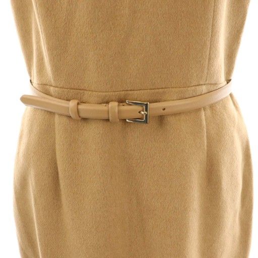 美品✨MAX MARA ノースリーブロングワンピース キャメル ベージュL マックスマーラ MAX MARA 白タグ ワンピース ノースリーブ ミモレ