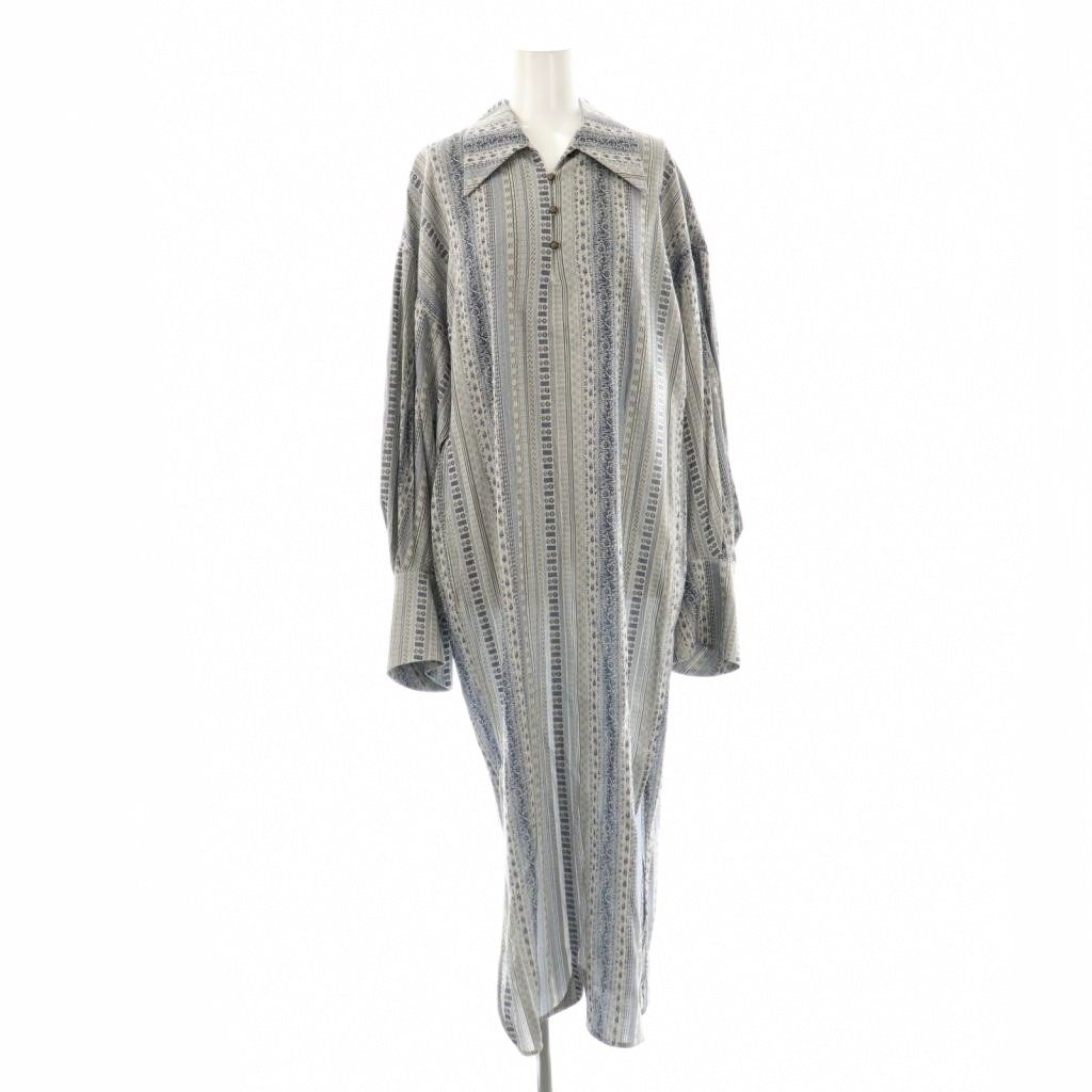 マメクロゴウチ Mame Kurogouchi 25SS Stripe Jacquard Shirt Dress