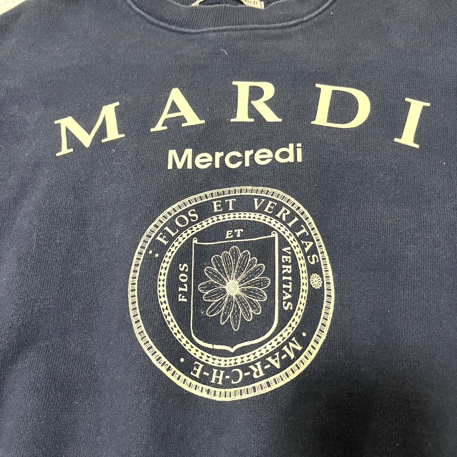 古着 Mardi Mercredi マルディメクルディ ネイビー トレーナー 2510