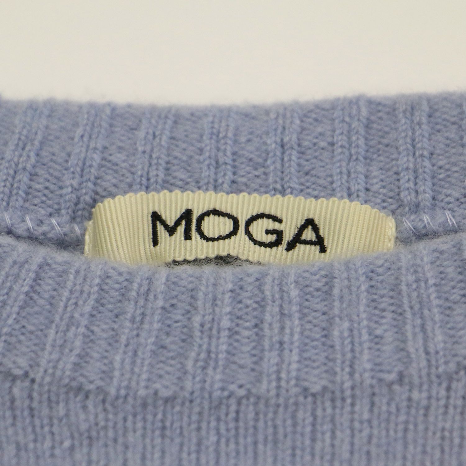 MOGA モガ ニット ブルー サイズ:2(M) | ハイゲージ ワイド リブニット  