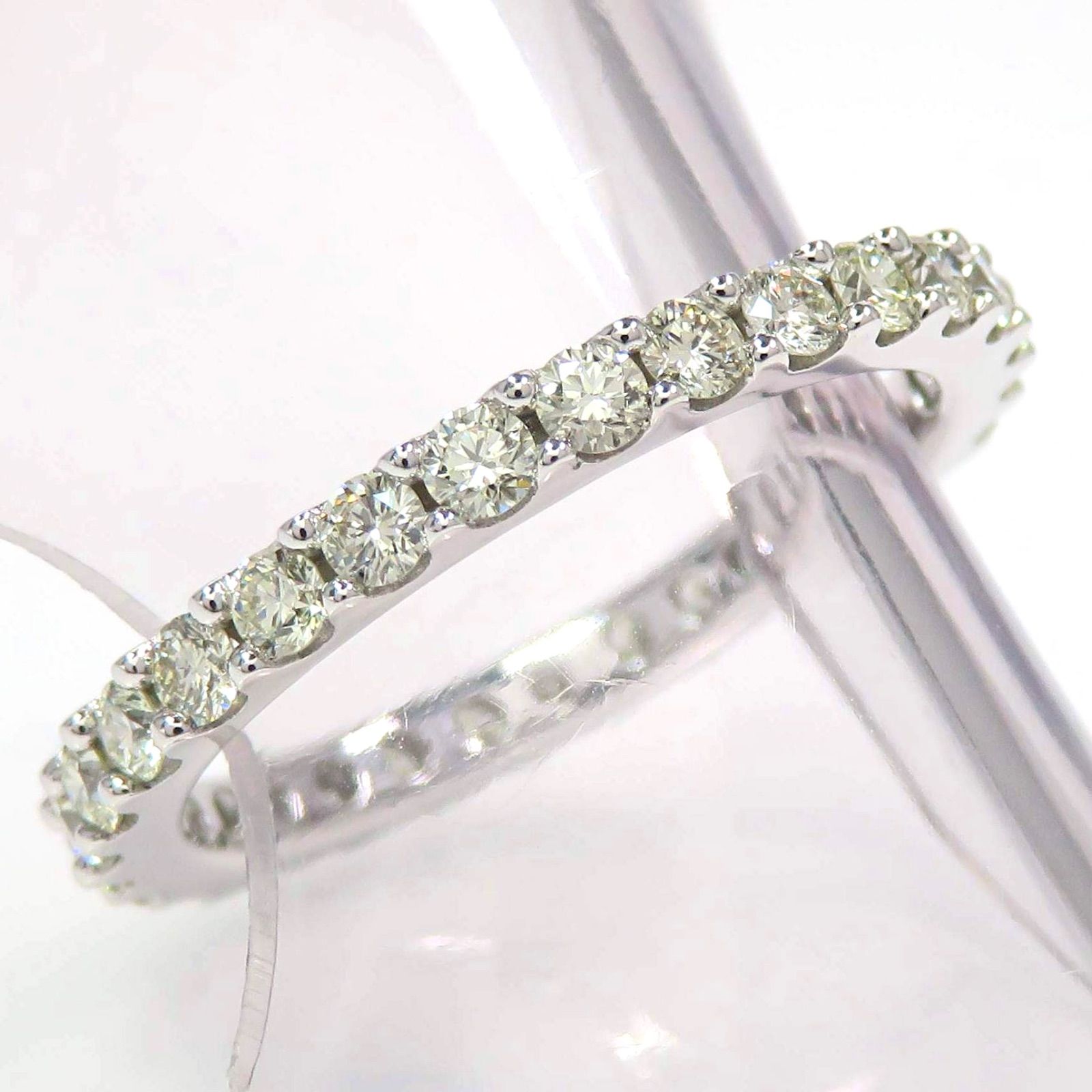 GSTV K18WG ダイヤモンド1.15ct フルエタニティ リング プラチナ