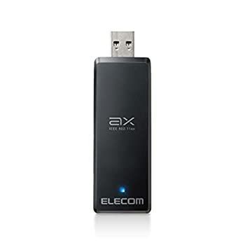 【中古】エレコム 無線LANアダプタ? 子機 Wi-Fi6 11ax 1201Mbps USB3.0 MU-MIMO対応 ビームフォーミングZ 延長ケーブル付 ブラック WDC-X1201DU3-B