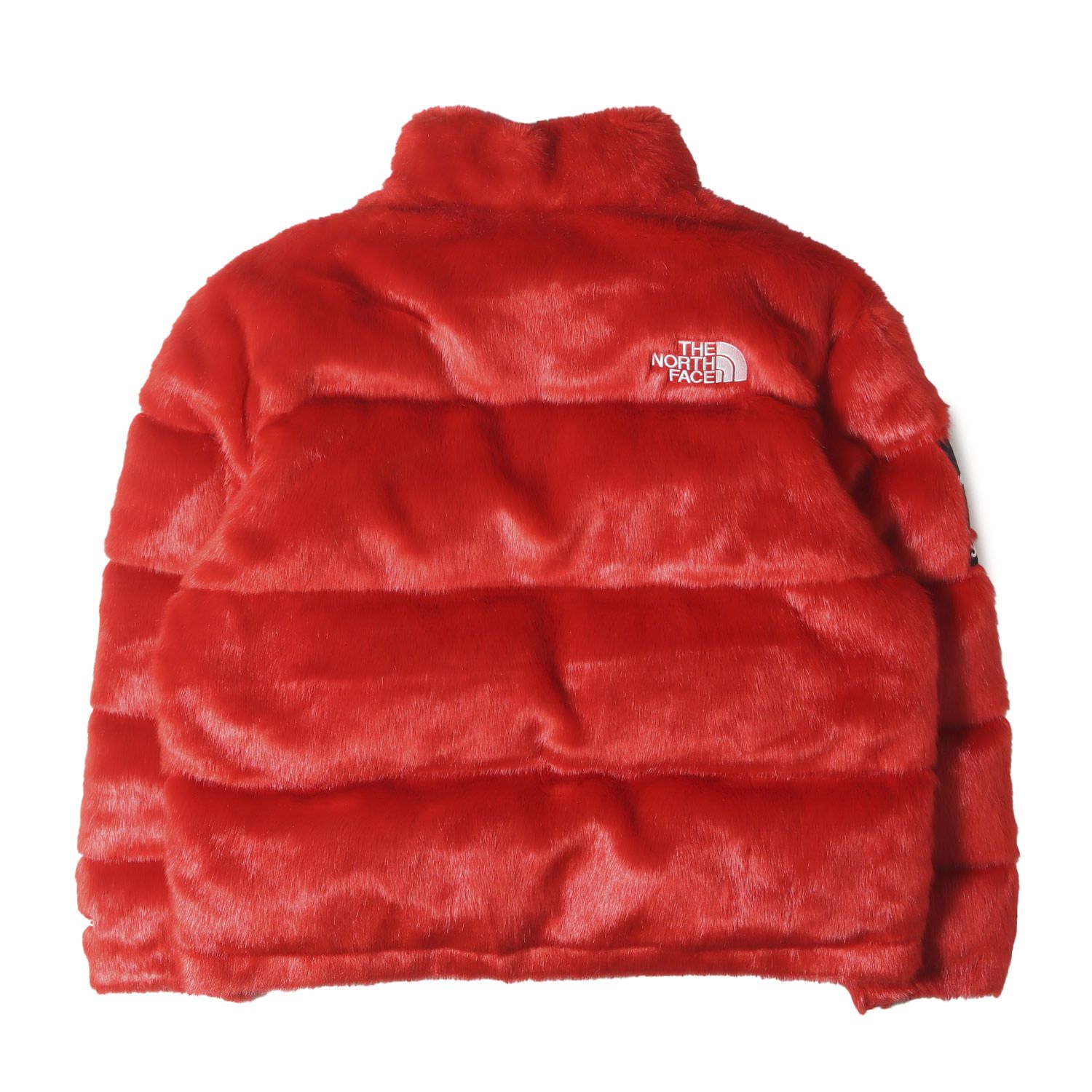 シュプリーム ノースフェイス　コラボ　ダウンジャケット ヌプシ レッド Supreme シュプリーム 20FW The North Face Faux Fur Nuptse Jacket