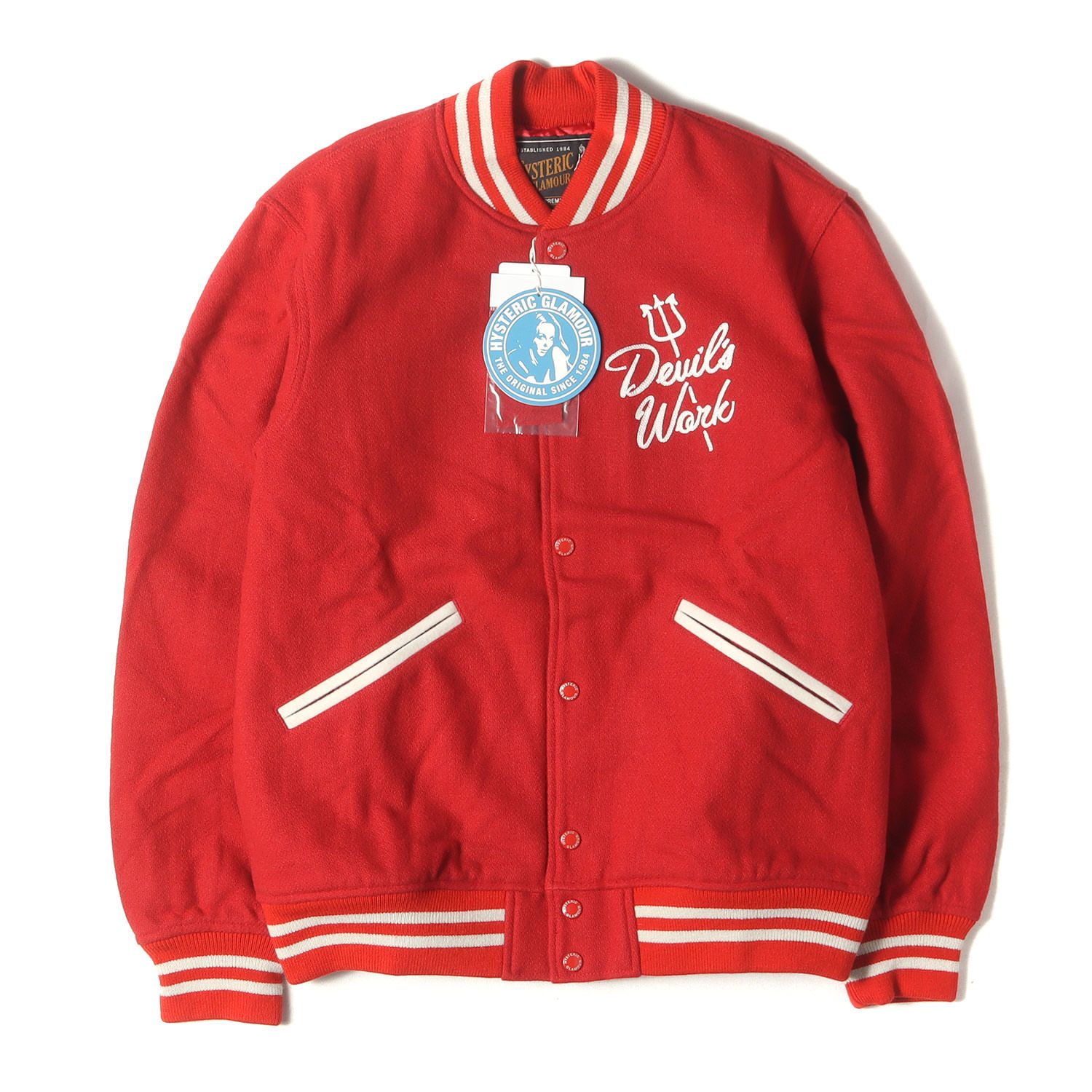 ヒステリックグラマー、スタジャンアウター 新品】HYSTERIC GLAMOUR ヒステリックグラマー スタジャン レッド