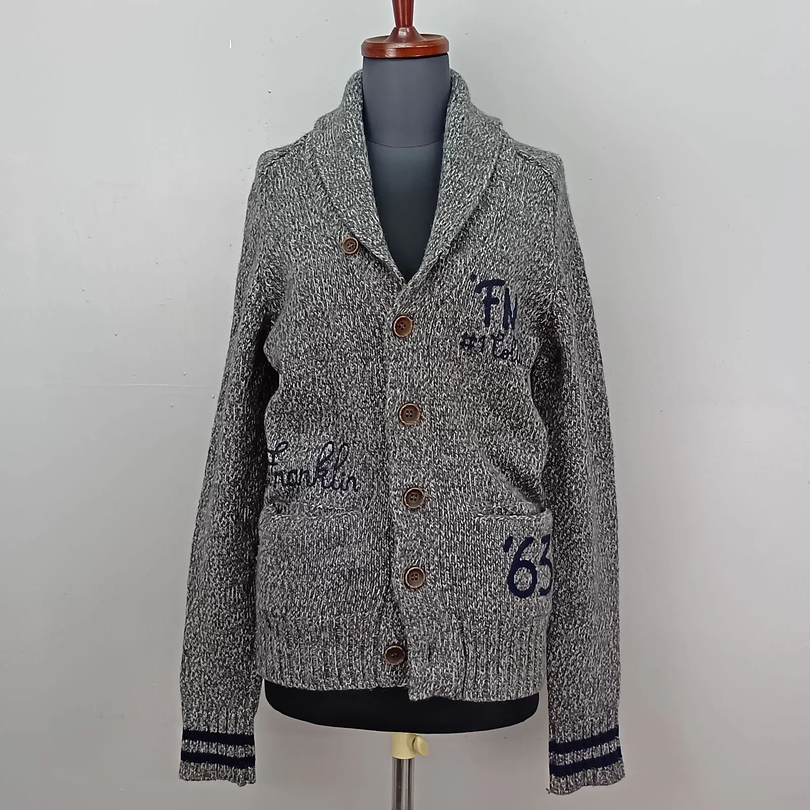 Franklin Marshall XSサイズ Y2K ニットカーディガン ショールカラー 