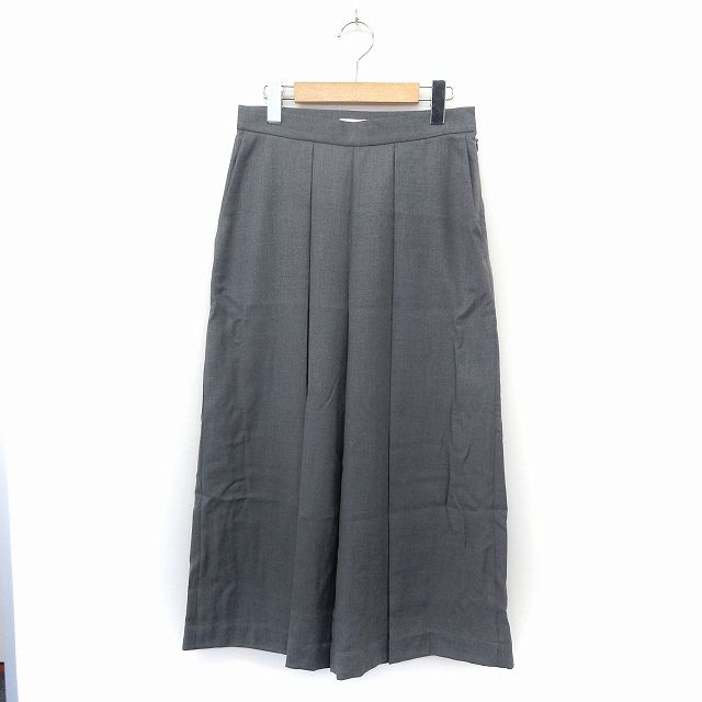 【中古】未使用品 クラネ CLANE タグ付き ワイド タック ハイウエスト パンツ ロング サイドジップ 2 グレー /TT クラネ CLANE タグ付き ワイド タック ハイウエスト パンツ ロング