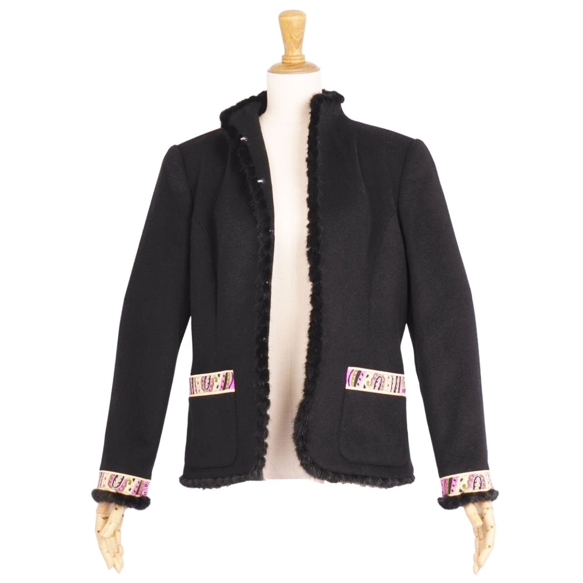 美品 レオナール LEONARD FASHION ジャケット ロングスリーブ 長  