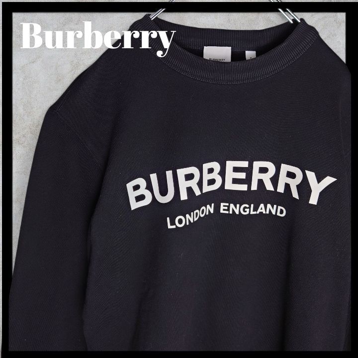 BURBERRY ロゴプリントスウェット　Lサイズ ✨BURBERRY バーバリー ビッグ ロゴ プリント オーバーサイズ