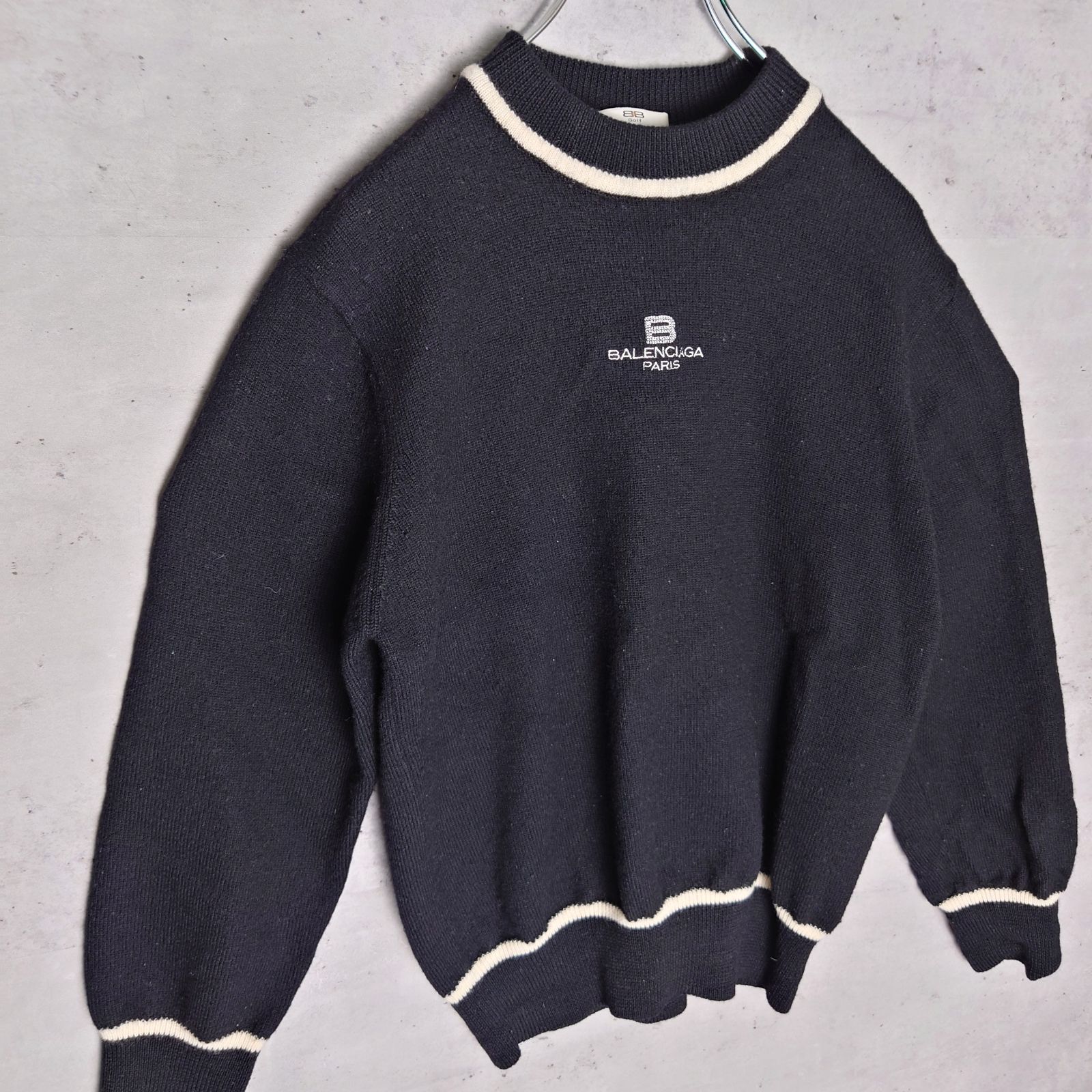 ✨BALENCIAGA バレンシアガ LLサイズ センターロゴ 長袖 ニット ゴルフ 