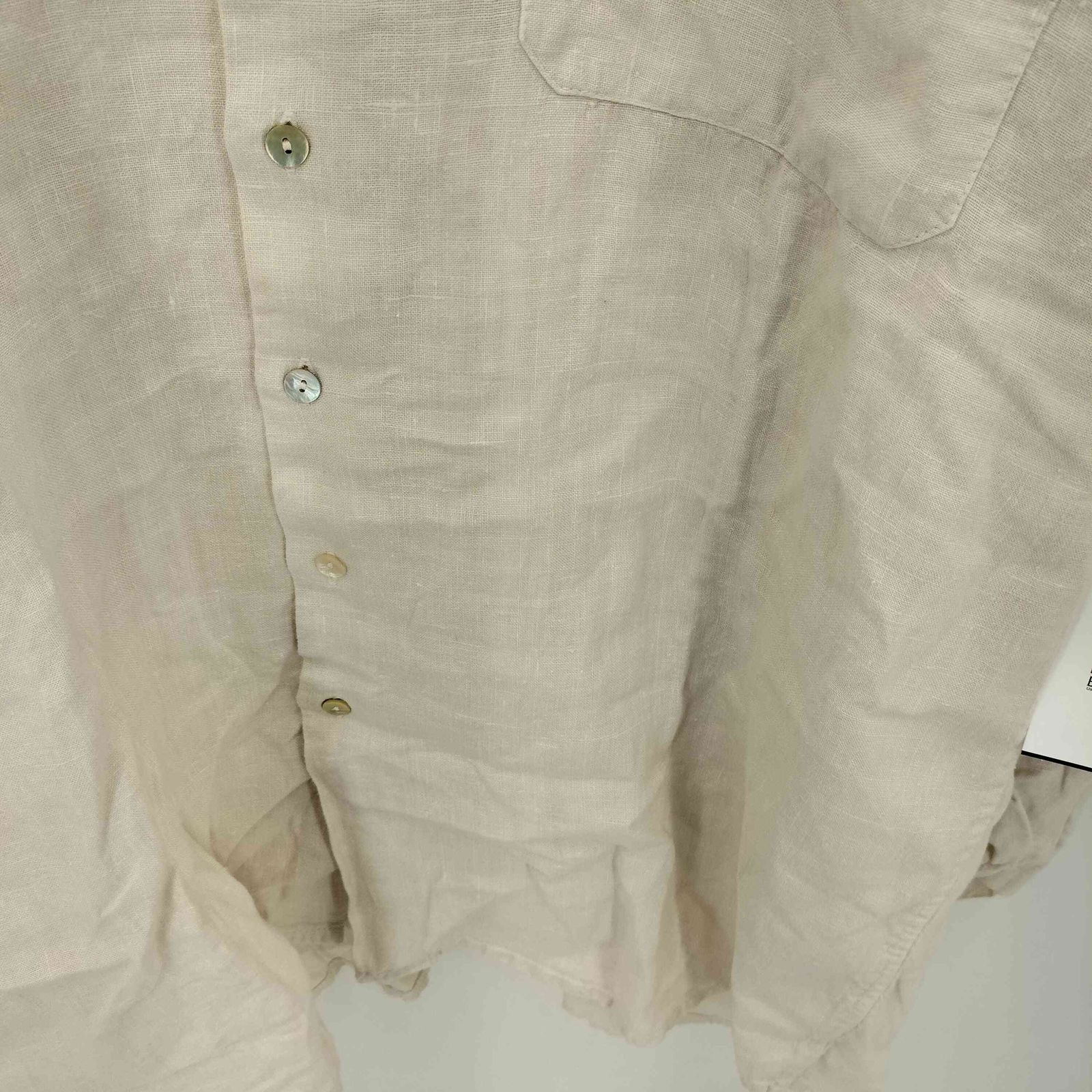 在庫処分再出品✩.* ユーズドフルギ USED古着 L/S リネン オーバーシャツ メンズ 表記無