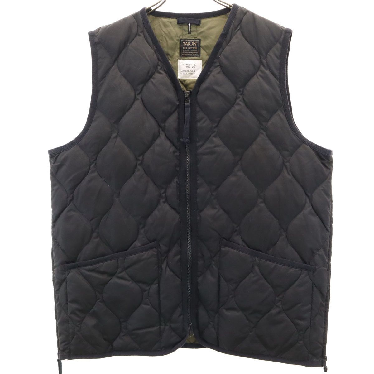 TAION タイオン キルティング ダウンベスト XXL ブラック ビッグサイズ メンズ 古着