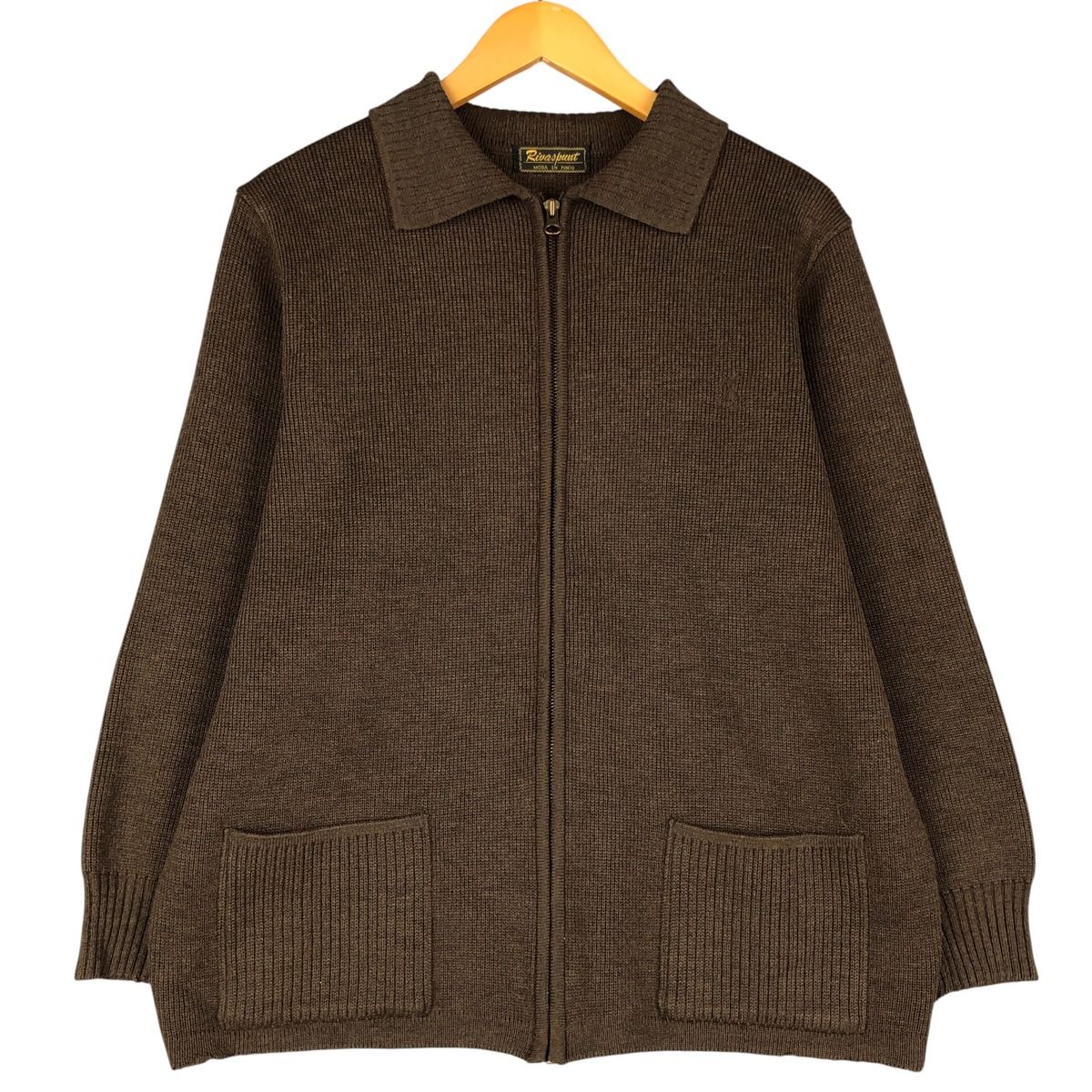 古着 Rivaspunt 襟付き ウールニットフルジップセーター メンズM相当/eaa602113