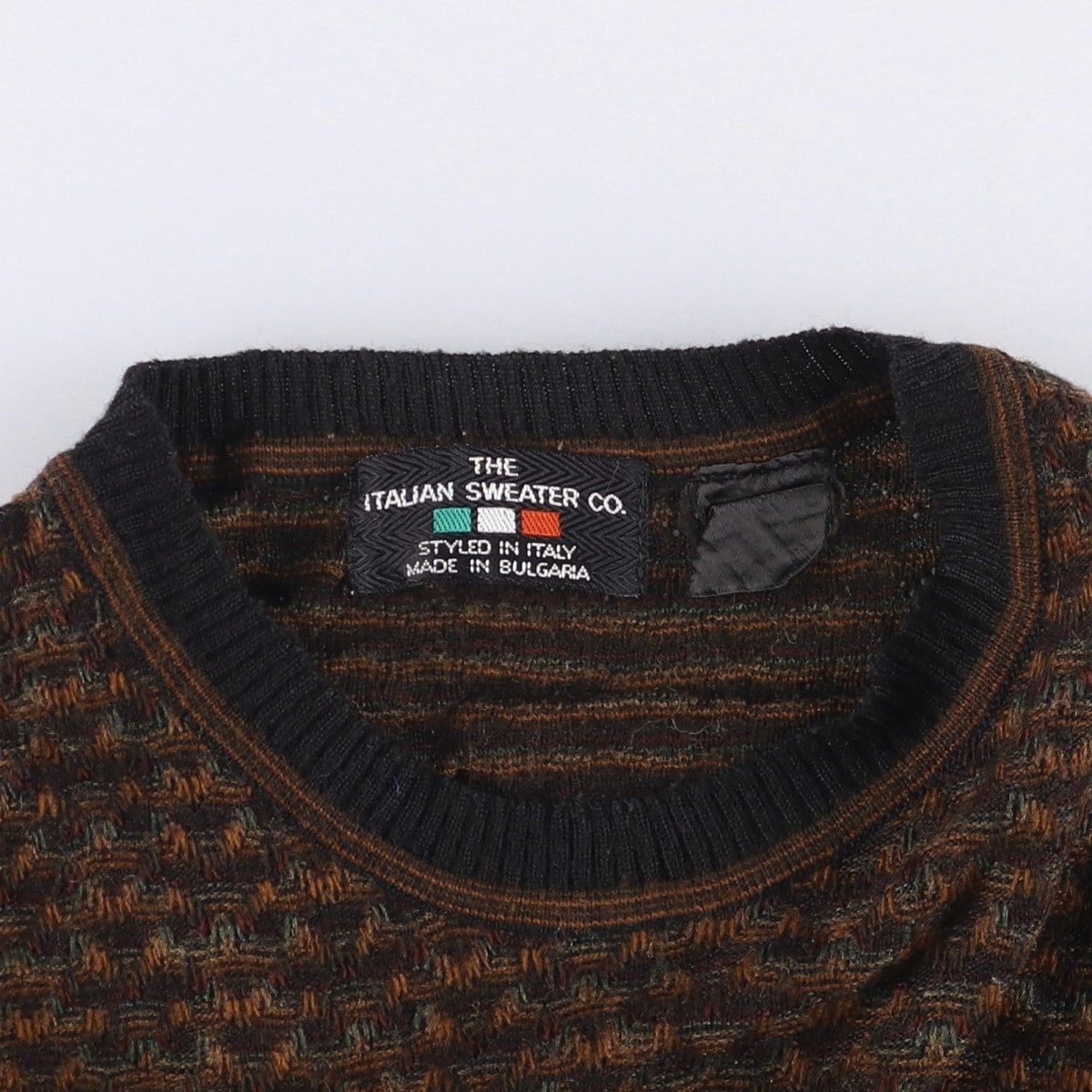 古着 THE ITALIAN SWEATER CO. 総柄 アクリルニットセーター メンズM