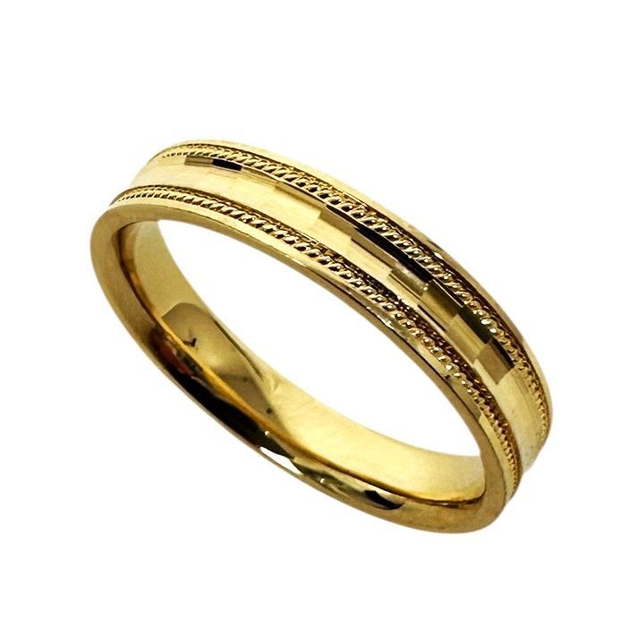 中古K18YGリング K18 デザインリング 指輪 K18YG ゴールド メンズ レディース