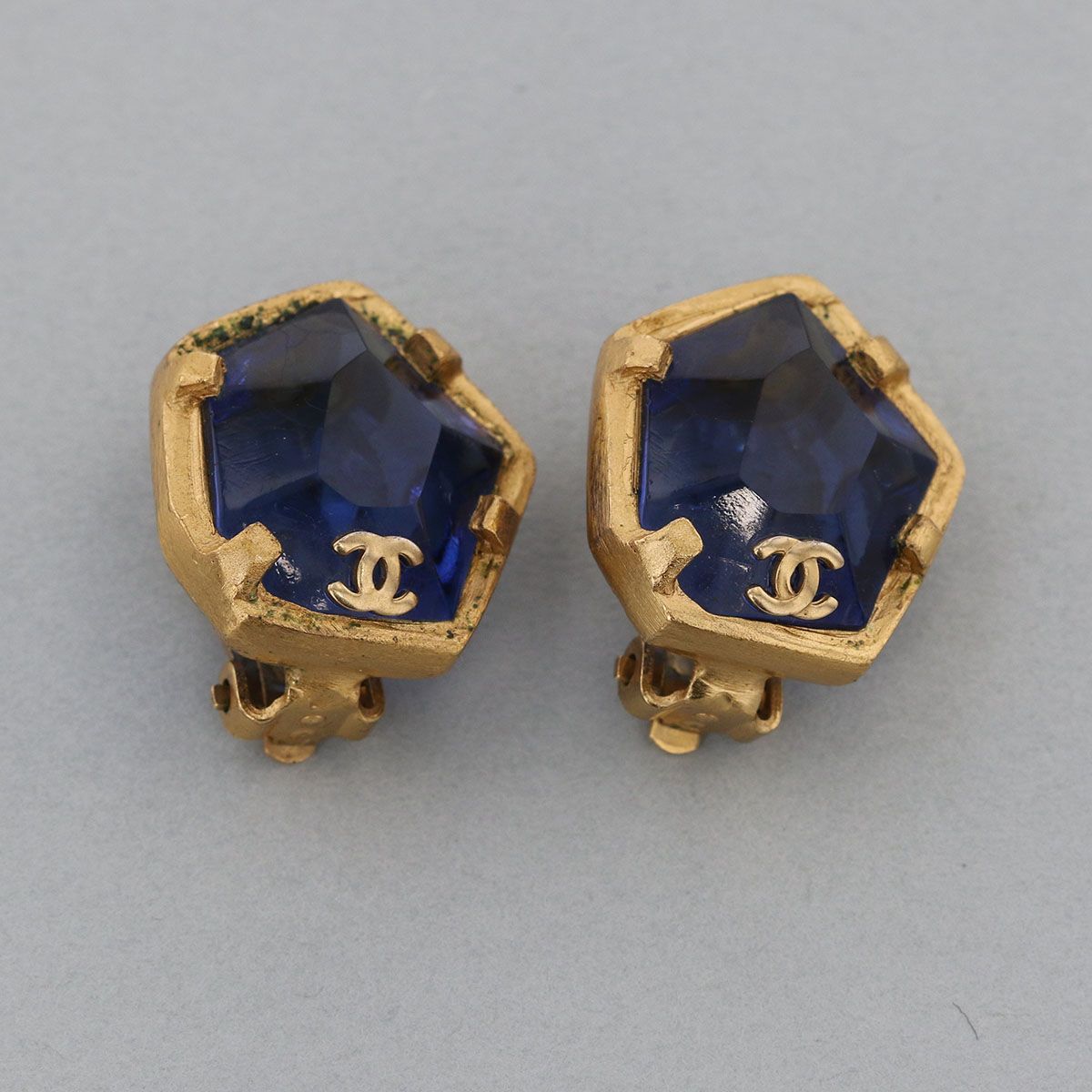 CHANEL シャネル ストーン イヤリング レディース ゴールド ブルー