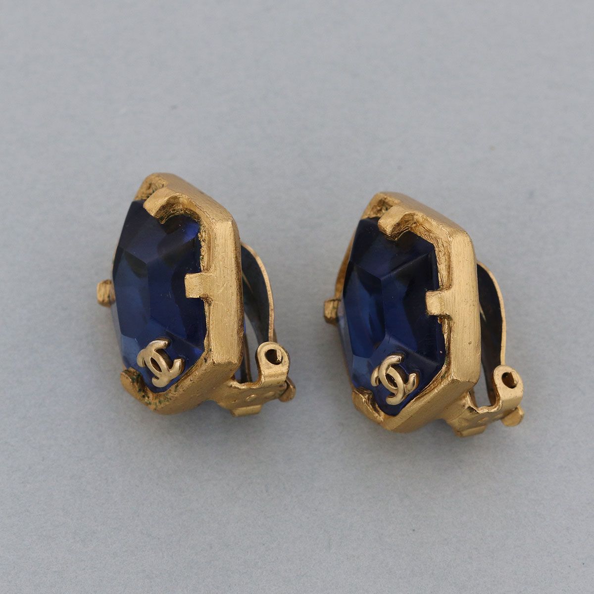 CHANEL シャネル ストーン イヤリング レディース ゴールド ブルー 春コーデ イヤリング 