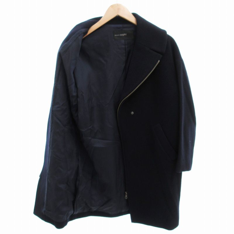 ノーリーズ Nolley's チェスターコート 2WAY ビッグカラー ロング丈 36