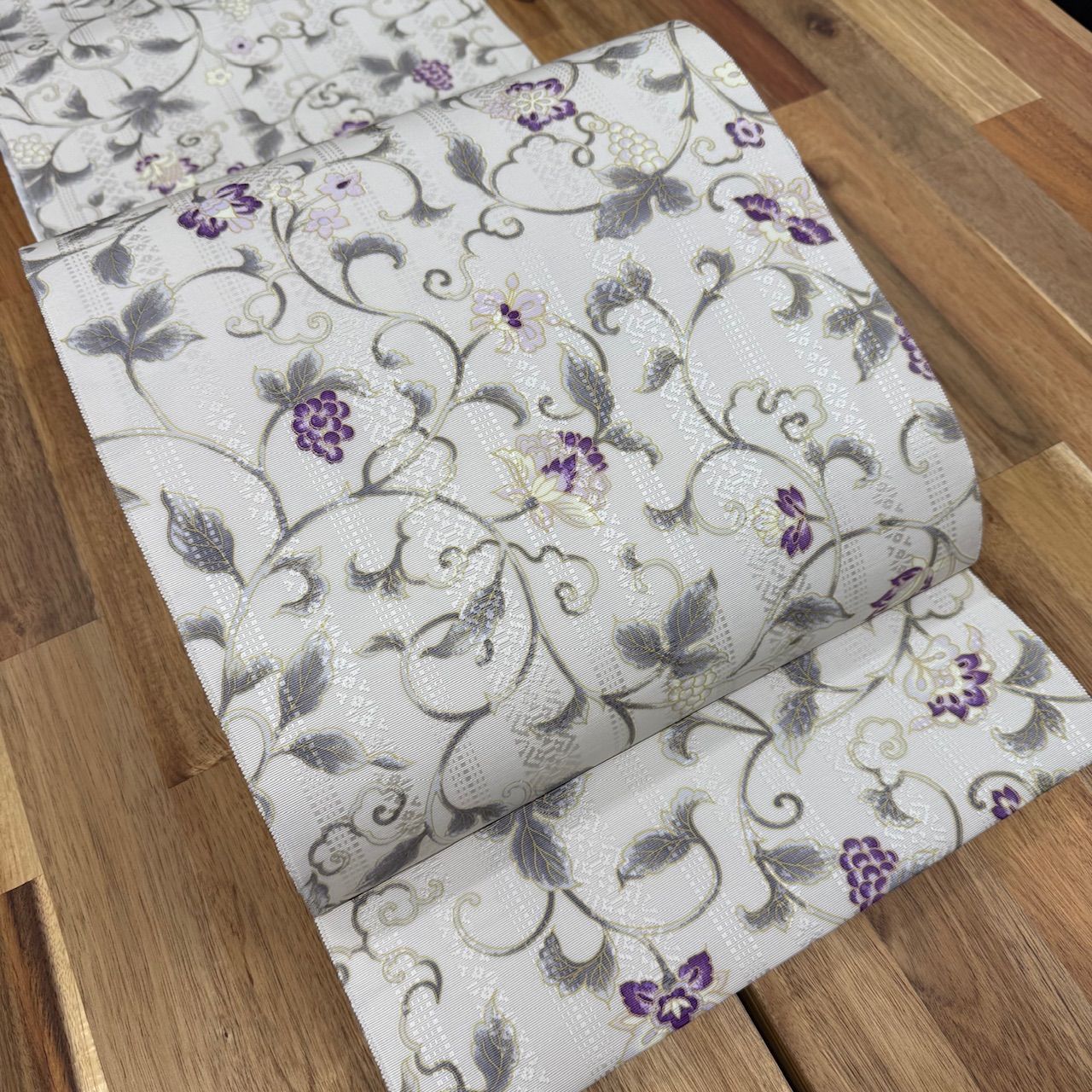 年に一度の大蔵ざらえ 染の岡重 本場筑前博多織 全通紋織り八寸名古屋帯 お仕立て上がり 老舗問屋別注品 岡重と博多織のコラボレーション