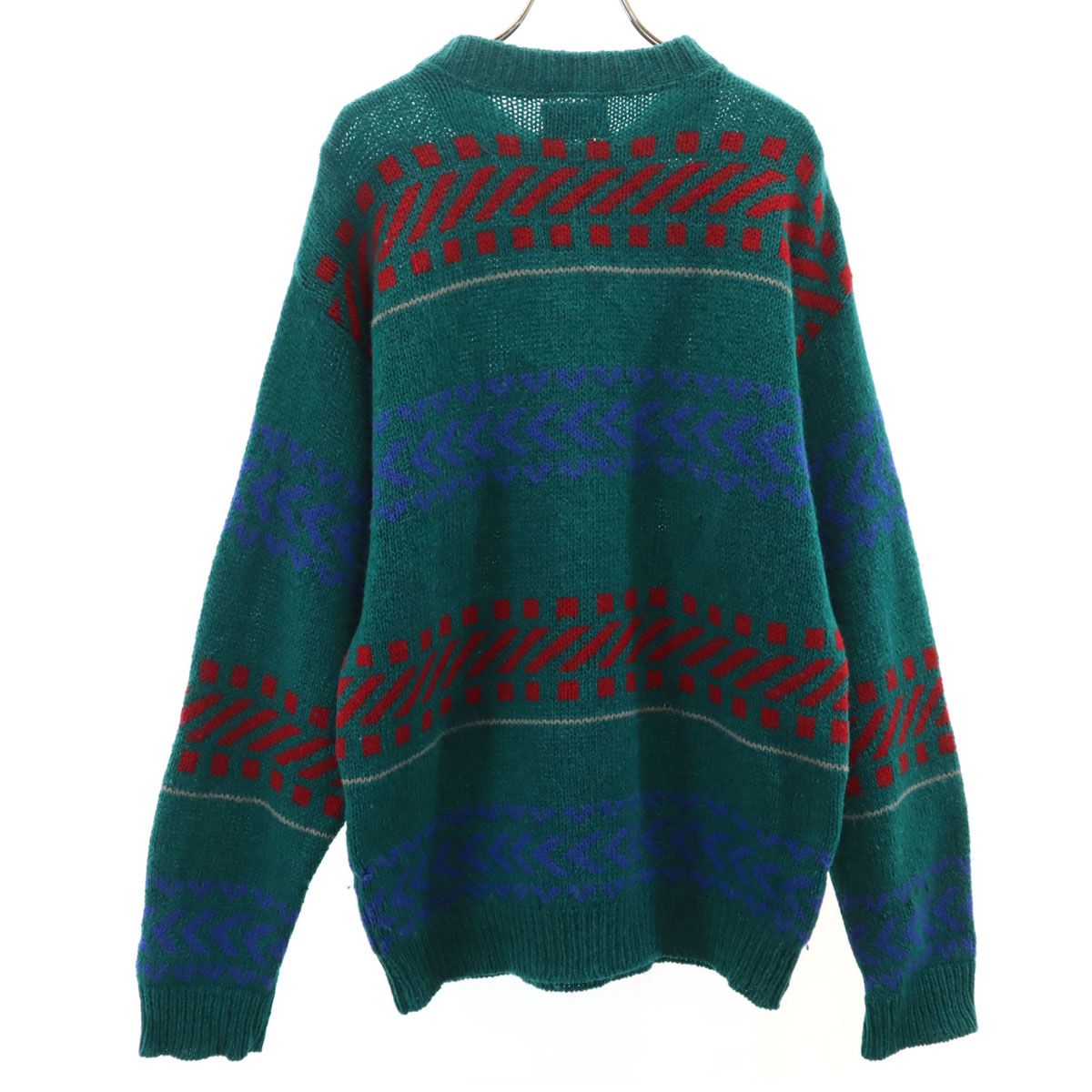 PENDLETON ペンドルトン 70s USA製 ヴィンテージ 総柄 長袖 セーター M グリーン ニット メンズ PENDLETON ペンドルトン 70s USA製 ヴィンテージ 総柄 長袖 セーター M