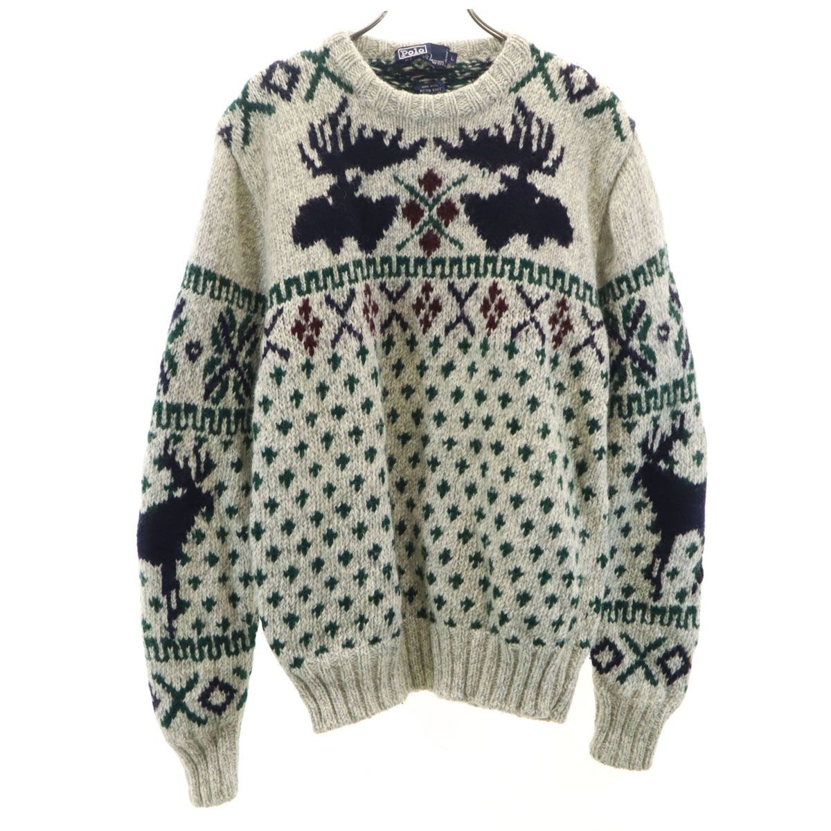 Polo by Ralph Lauren ポロバイラルフローレン 90s ハンドニット オールド ノルディック柄 長袖 セーター メンズ Polo by Ralph Lauren ポロバイラルフローレン 90s ハンドニット