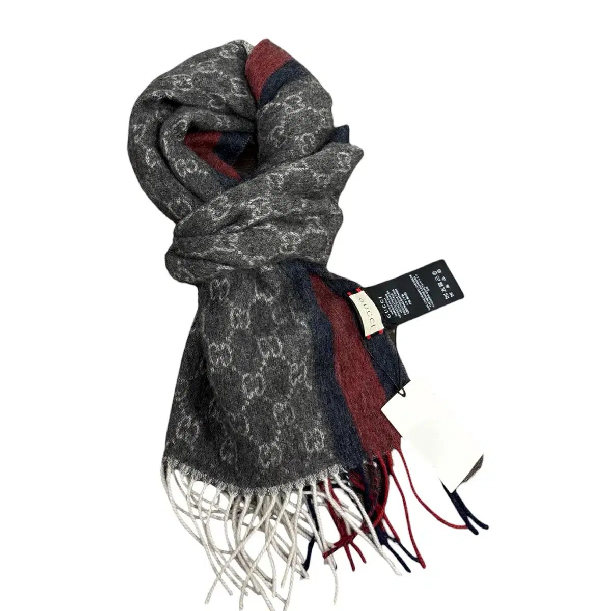 タグ付き)グッチ ウール カシミア マフラー - メルカリ