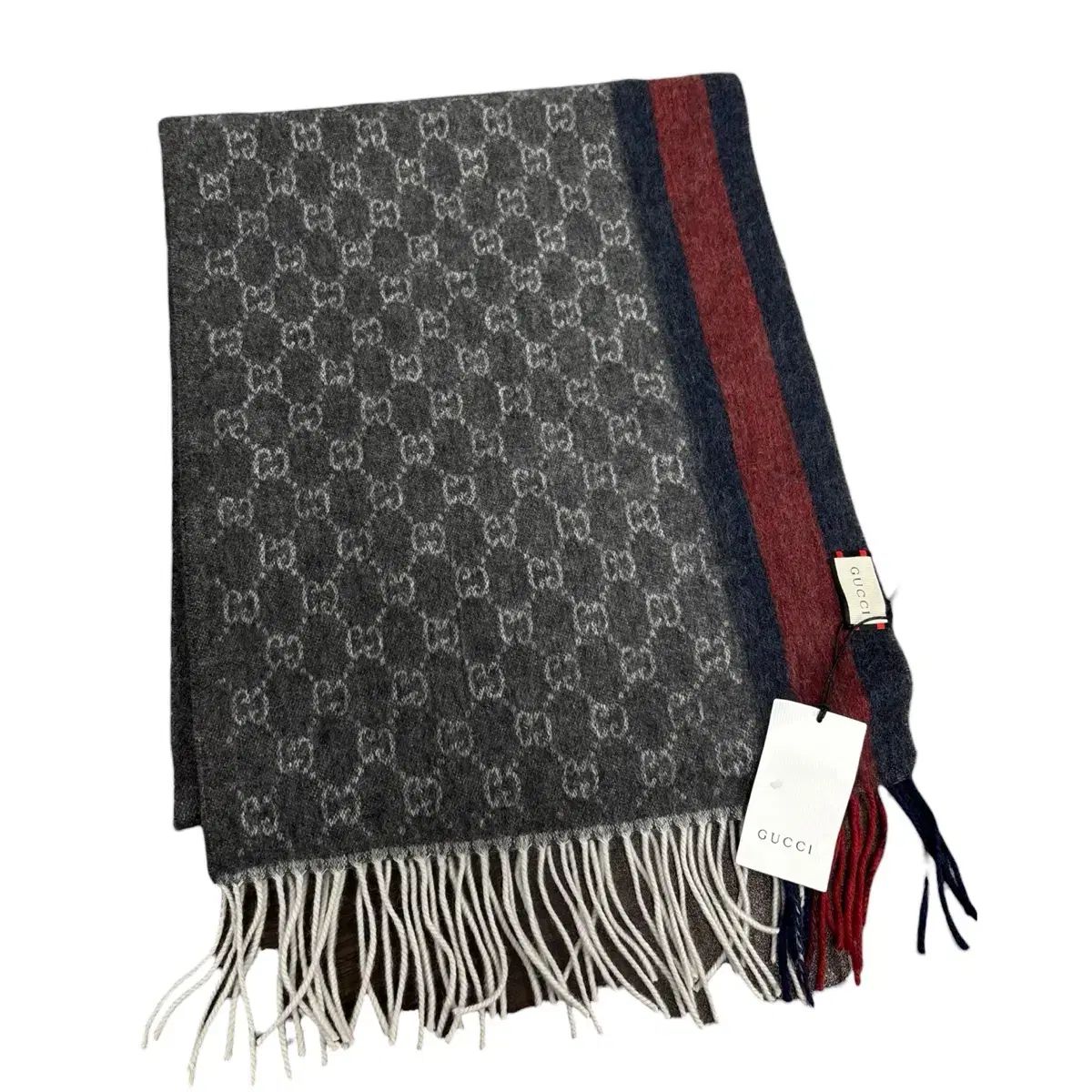 タグ付き)グッチ ウール カシミア マフラー - メルカリ
