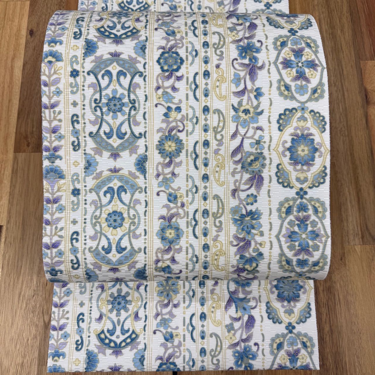 染の岡重】 本場筑前博多織 全通紋織り八寸名古屋帯 新古品 お仕立て