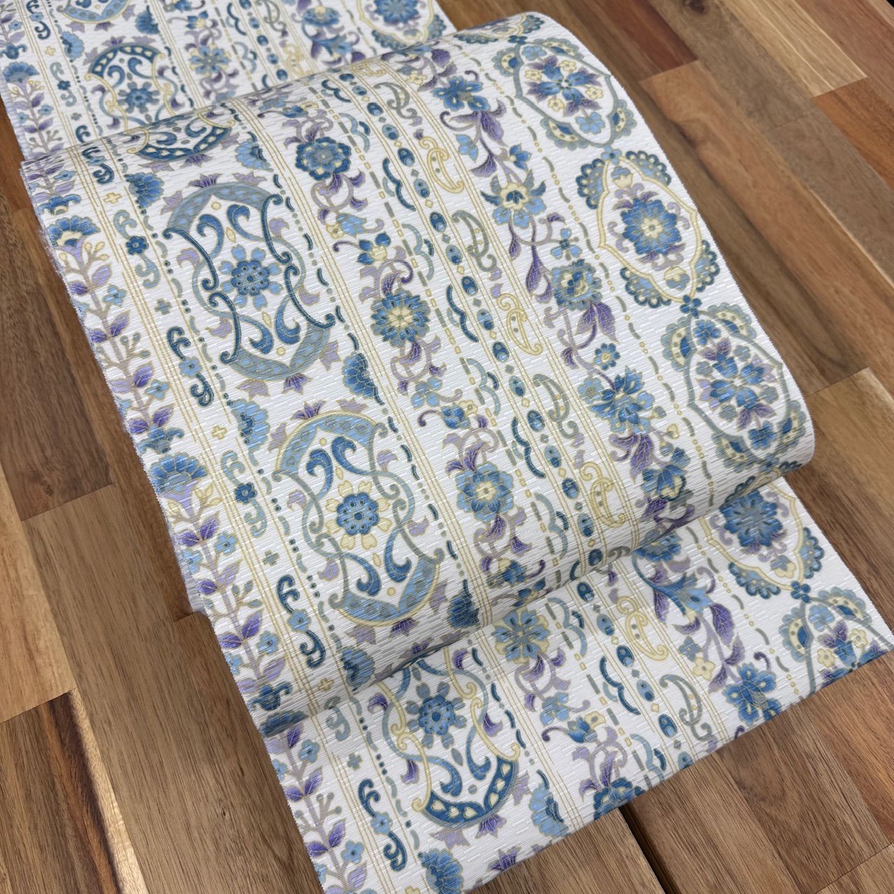 染の岡重】 本場筑前博多織 全通紋織り八寸名古屋帯 新古品 お仕立て