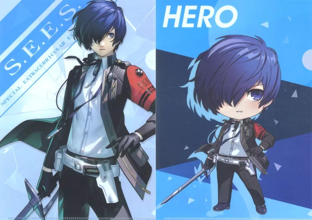 ペルソナ3 リロード グッスマくじ クリアファイル 主人公 8枚セット 中古】クリアファイル 主人公 A4クリアファイルセット(2枚セット