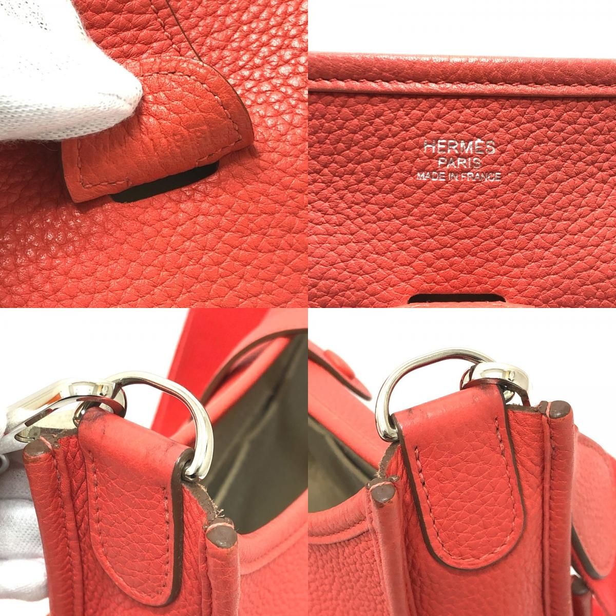 エルメス HERMES エブリンPM 3 カバン 斜め掛けバッグ ショルダーバッグ トリヨンクレマンス □R刻刻 ルージュピヴォワンヌ(推定）　 レッド HERMES（エルメス） ショルダーバッグ エヴリン3 PM アマゾン トリヨン