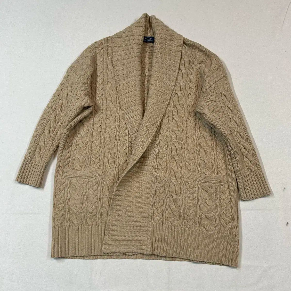 XS) ポロ ラルフローレン ウール カシミア ブレンド ケーブル ニット カーディガン