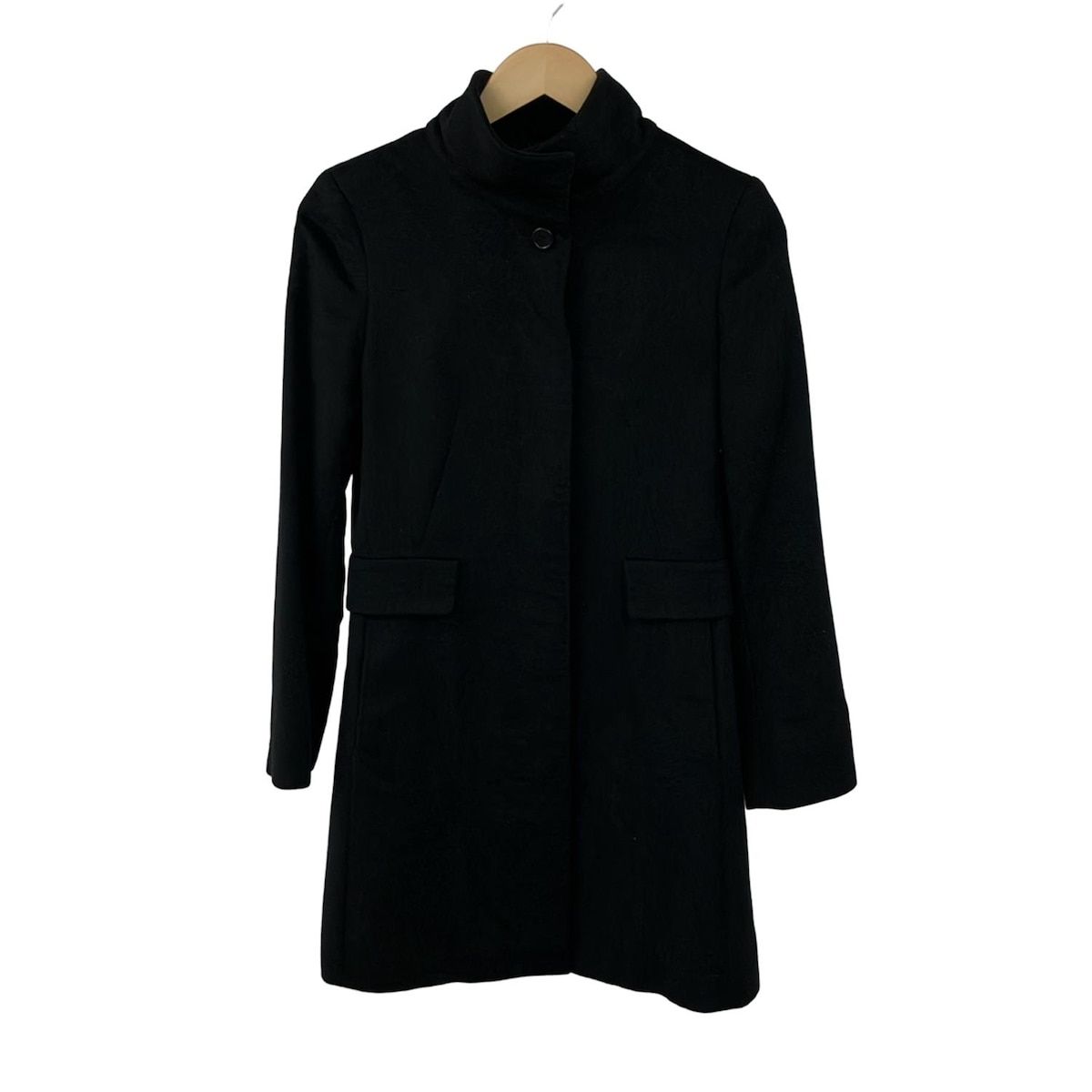 S マックスマーラ黒コート S Max Mara 【エス・マックス・マーラ】 ”ROSETO” アルパカシャギー