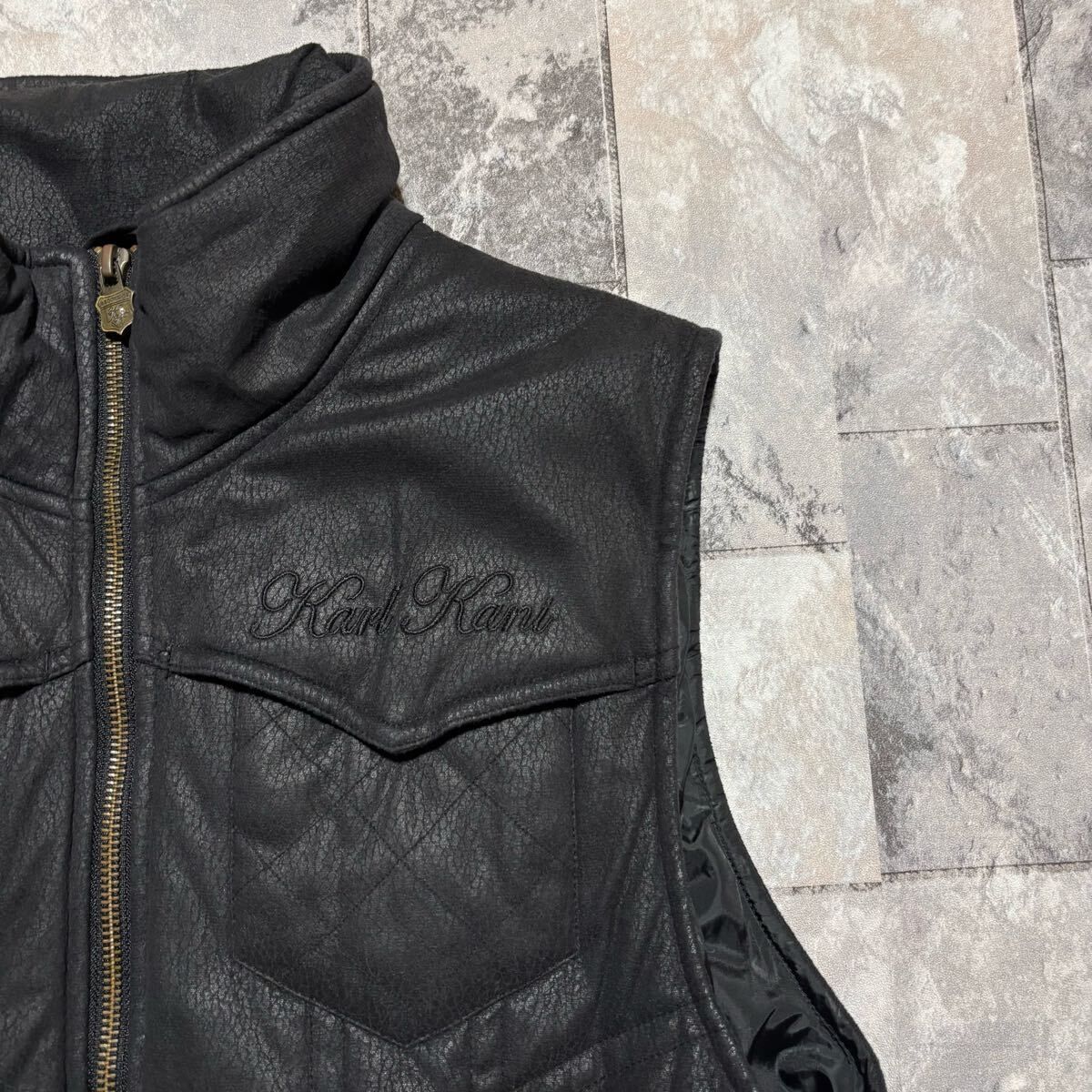 Karl Kani カールカナイ 中綿ベスト ジップ 刺繍ロゴ ストリート