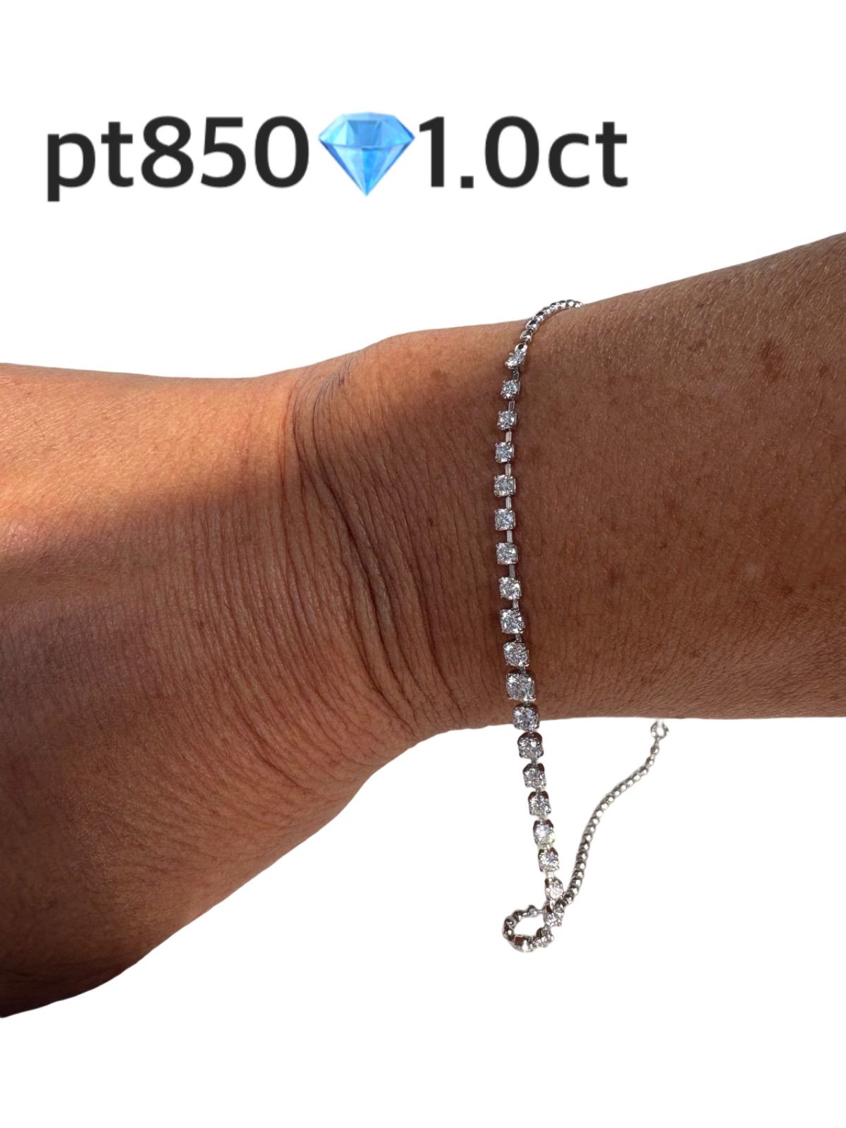 プラチナ850 ✨ダイヤステーション/テニスブレスレット1.0ct✨ボール
