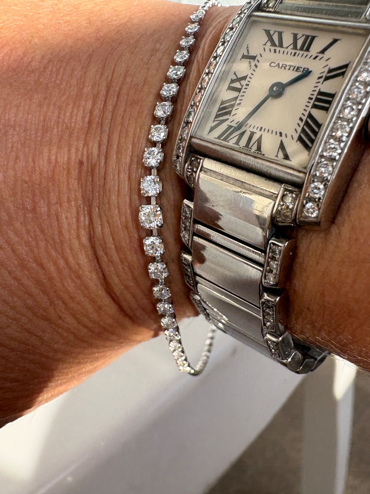 プラチナ850 ✨ダイヤステーション/テニスブレスレット1.0ct✨ボール