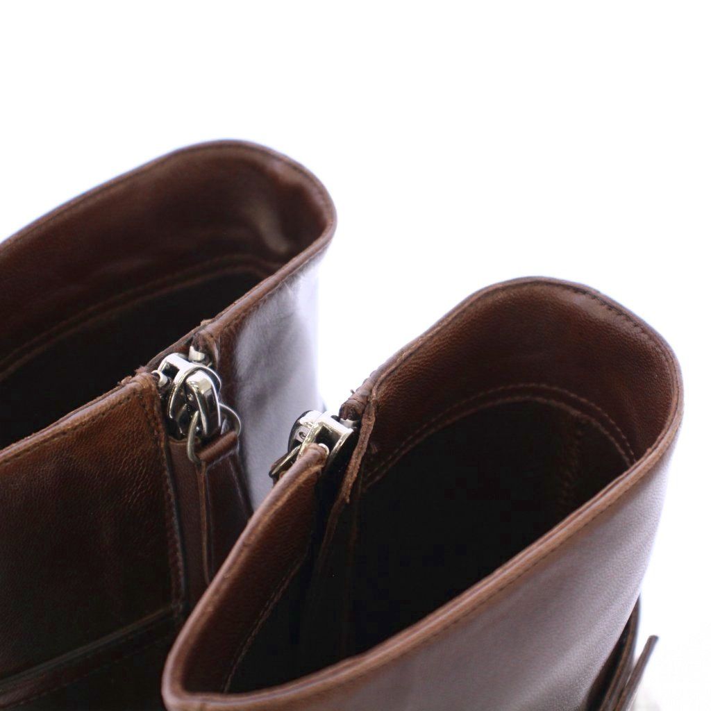 シャネル CHANEL ショートブーツ ポインテッドトゥ ハイヒール レザー