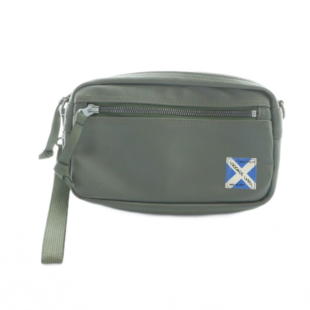ラゲッジレーベル LUGGAGE LABEL 吉田カバン LINER POUCH ポーチ 小物入れ ハンドバッグ レザー ロゴ カーキ 960 09525 GY 18 MQ