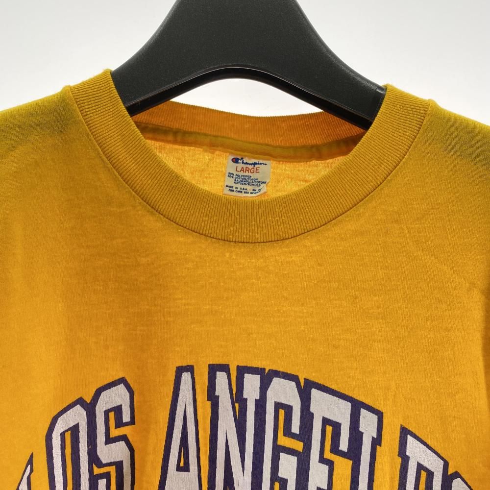 中古】80s Champion トリコタグ LOS ANGELES LAKERS Tシャツ サイズL