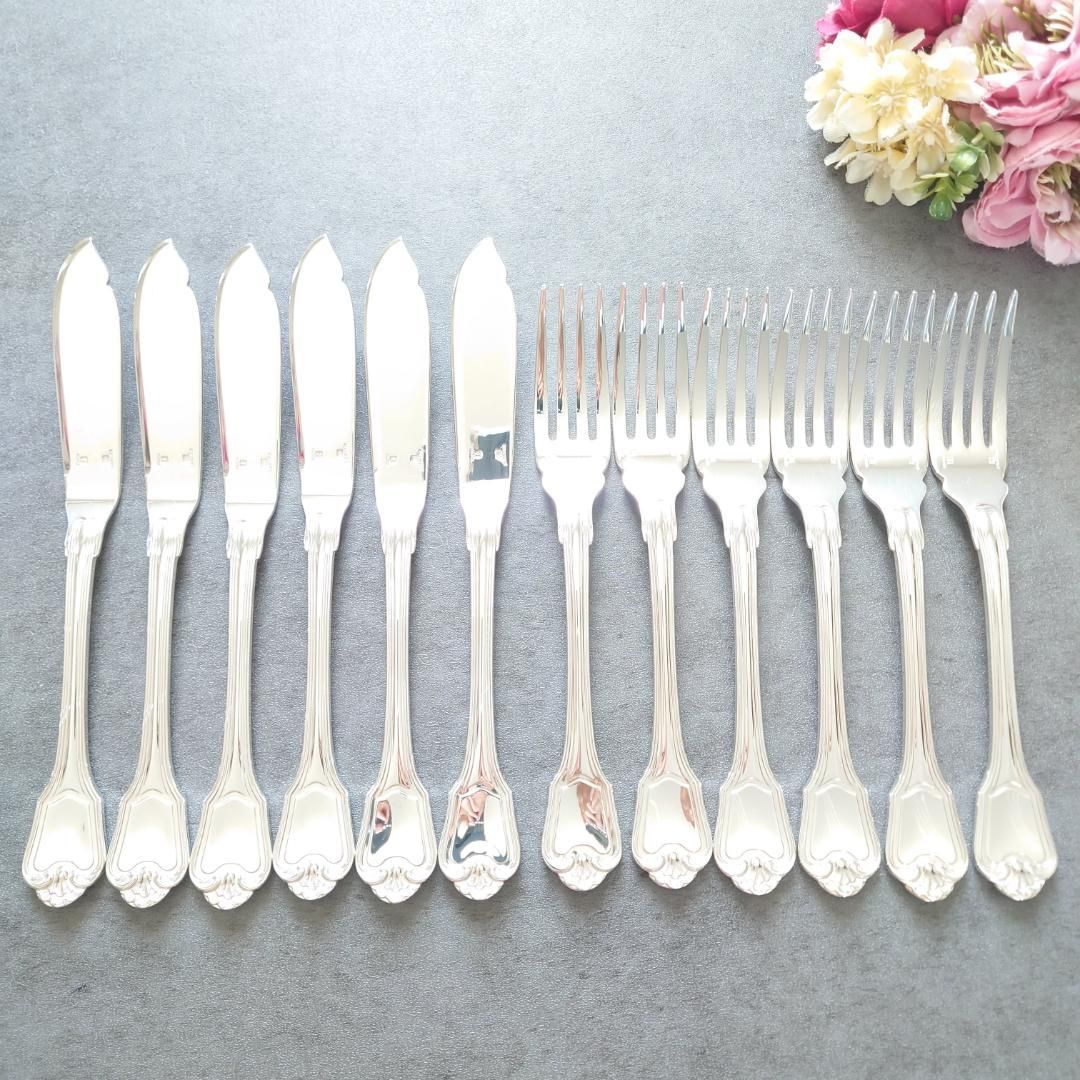 希少 極美品 クリストフル ポートロイヤル フィッシュ ナイフ フォーク
