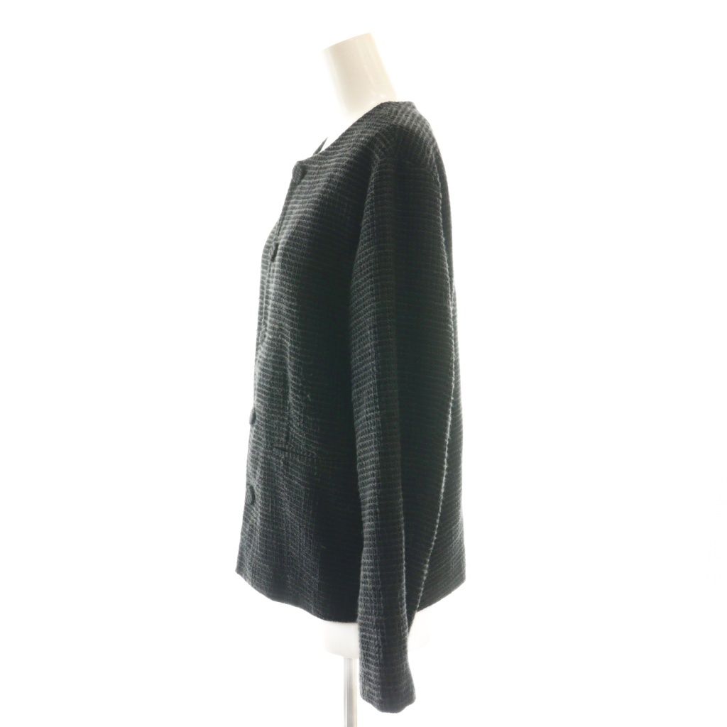 オクスン OK.SOON ノーカラーツイードジャケット 総裏地 2 ブラック