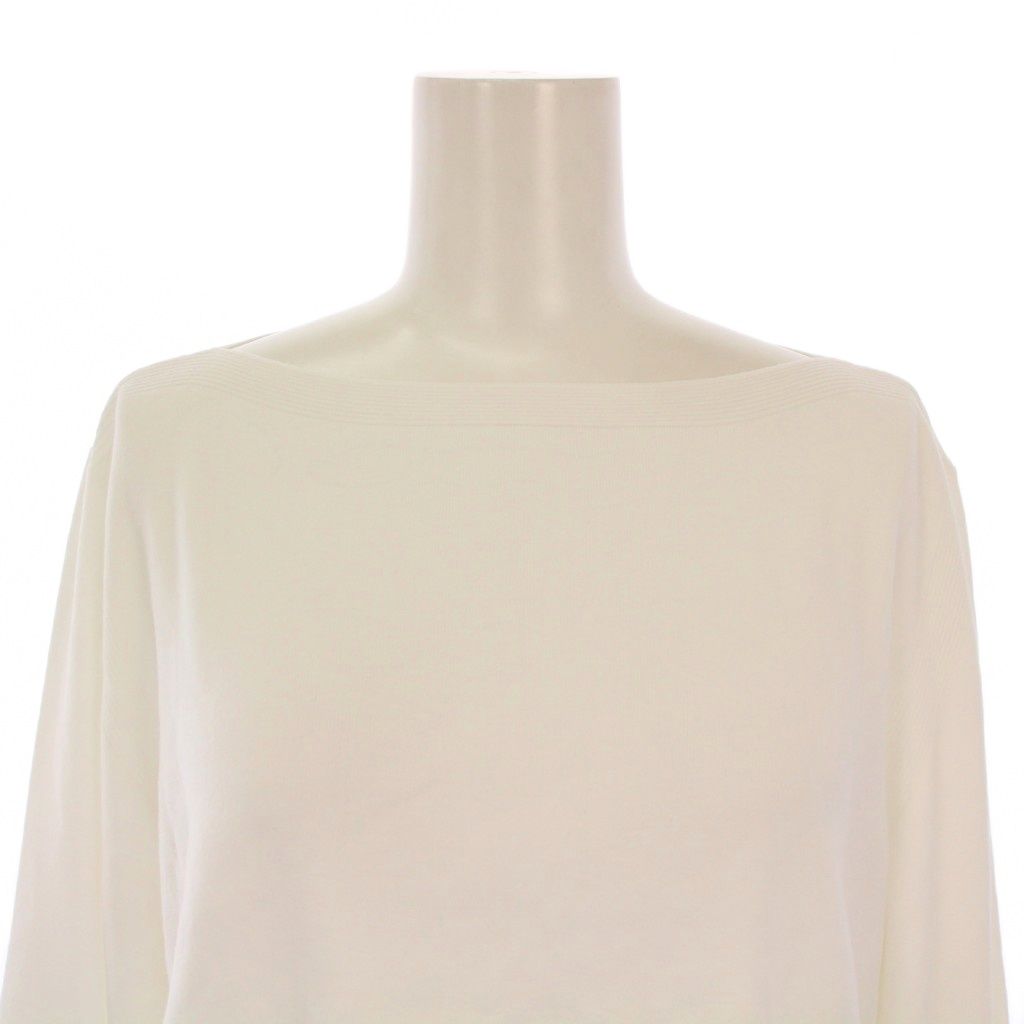 フォクシー FOXEY ニット セーター 長袖 ボートネック 42 ホワイト