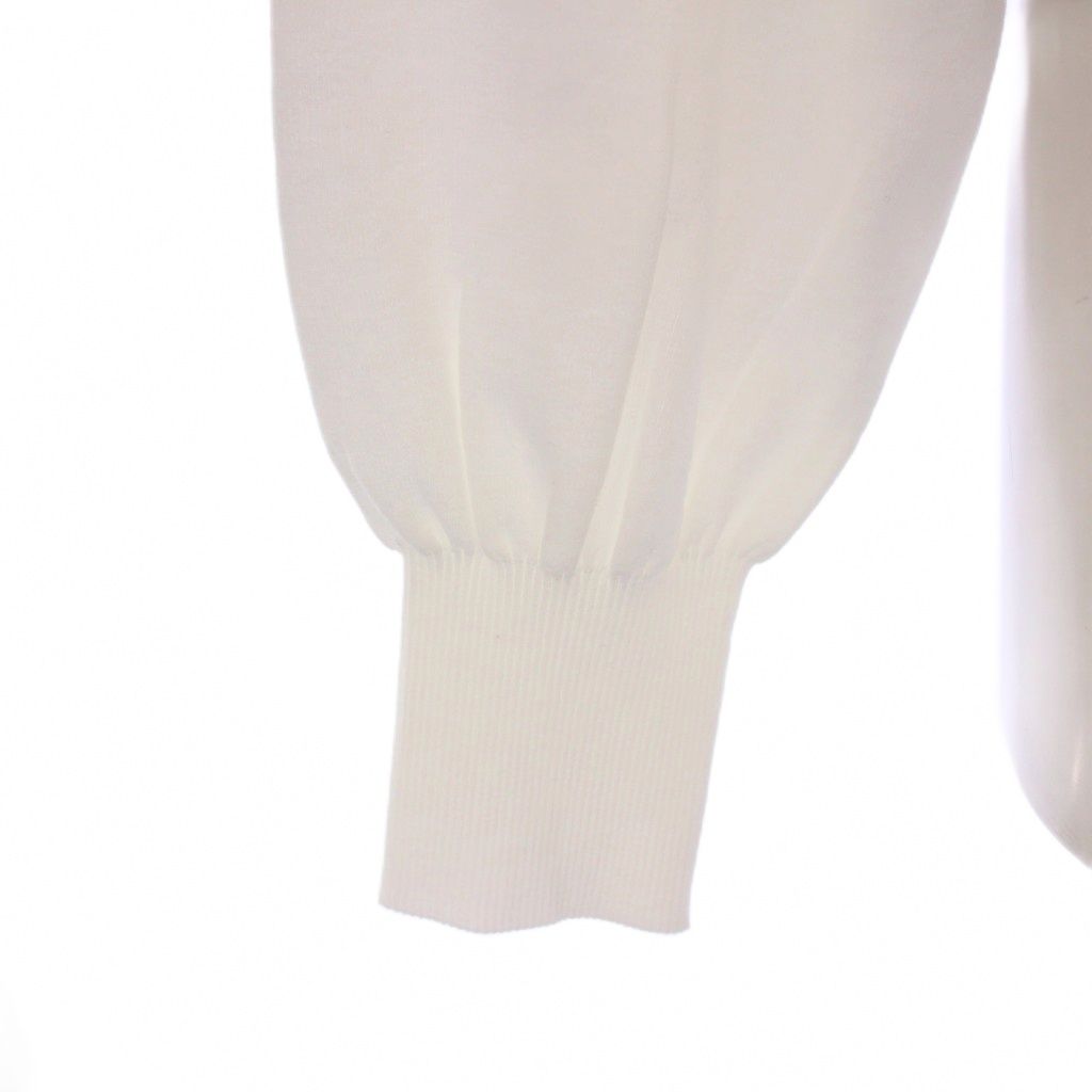 フォクシー FOXEY ニット セーター 長袖 ボートネック 42 ホワイト