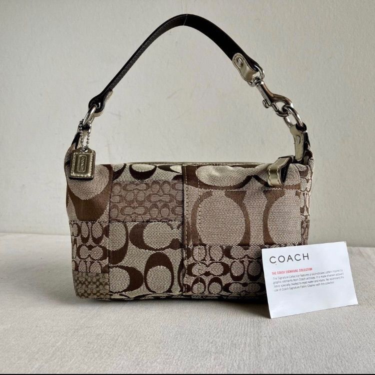 【美品】COACH Patchwork Mini Pouch Bag Y2K Coach Vintage y2k Limited Edition Mini Handbag Pouch Signature