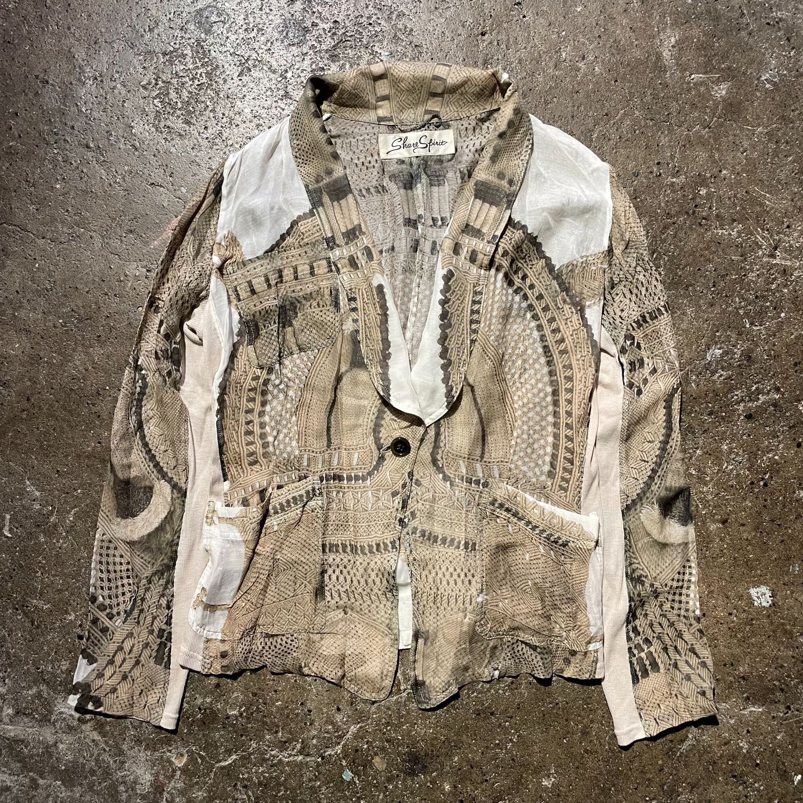 SHARE SPIRIT トロンプルイユ ショールカラー ジャケット シェアー