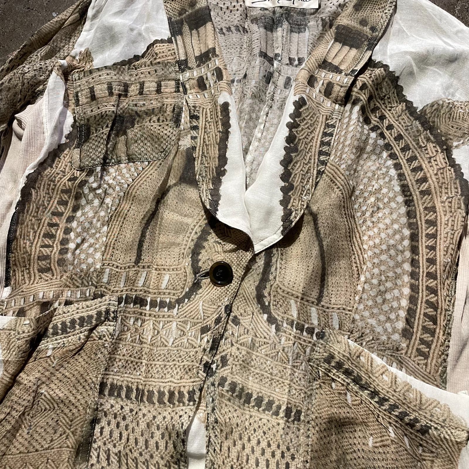 SHARE SPIRIT トロンプルイユ ショールカラー ジャケット シェアー