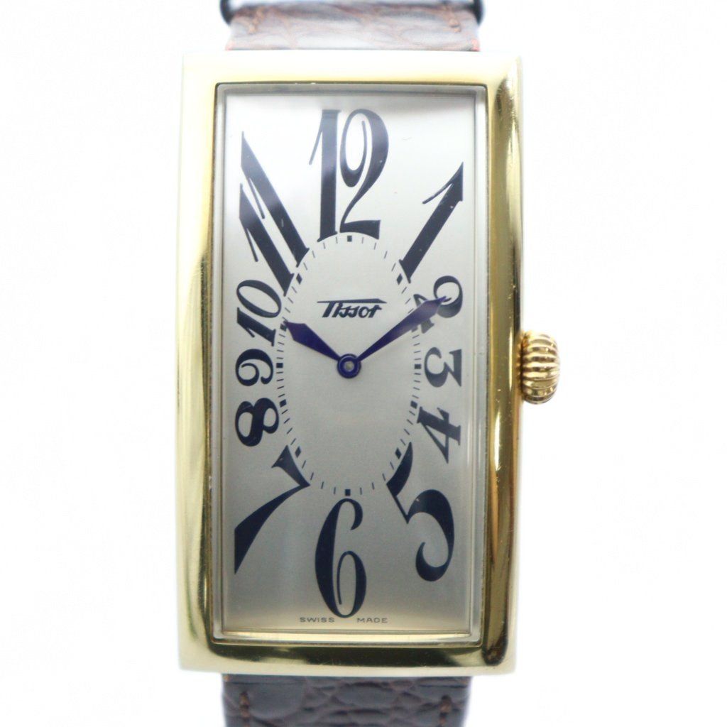 ティソ TISSOT 腕時計 バナナウォッチ クォーツ レザーベルト スクエア