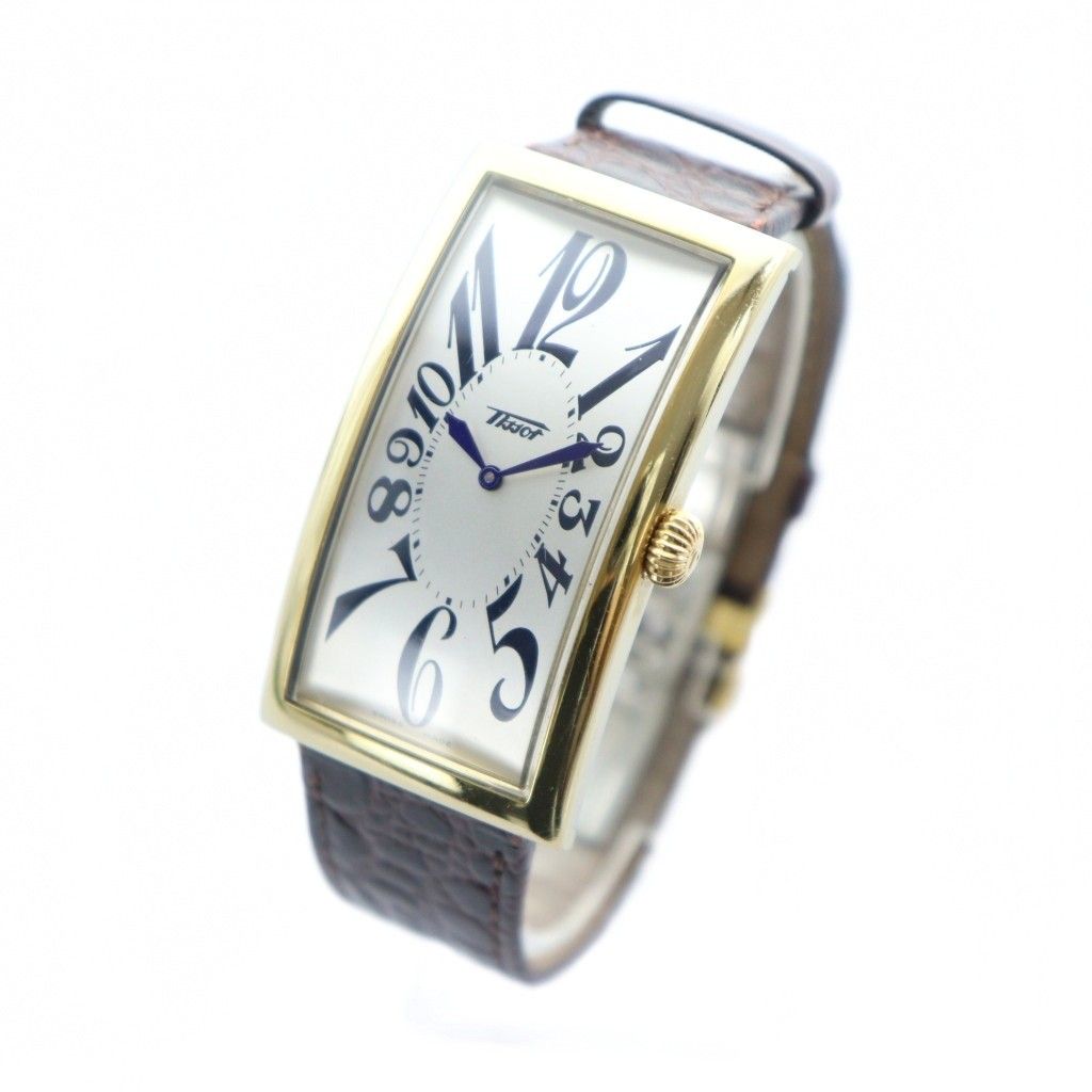 ティソ TISSOT 腕時計 バナナウォッチ クォーツ レザーベルト スクエア