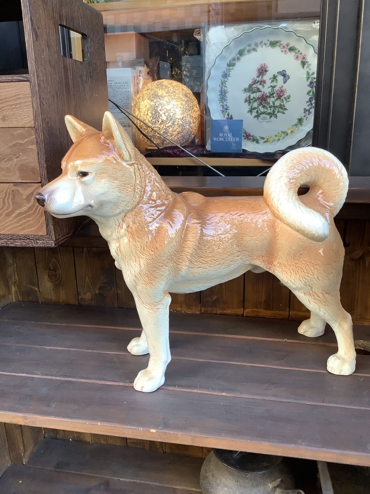 柴犬　陶器　加藤工芸　赤柴　豆柴　等身大　【美品】 引き取り可】ヴィンテージ KATOKOUGEI 柴犬 シバ しば 柴ちゃん 加藤